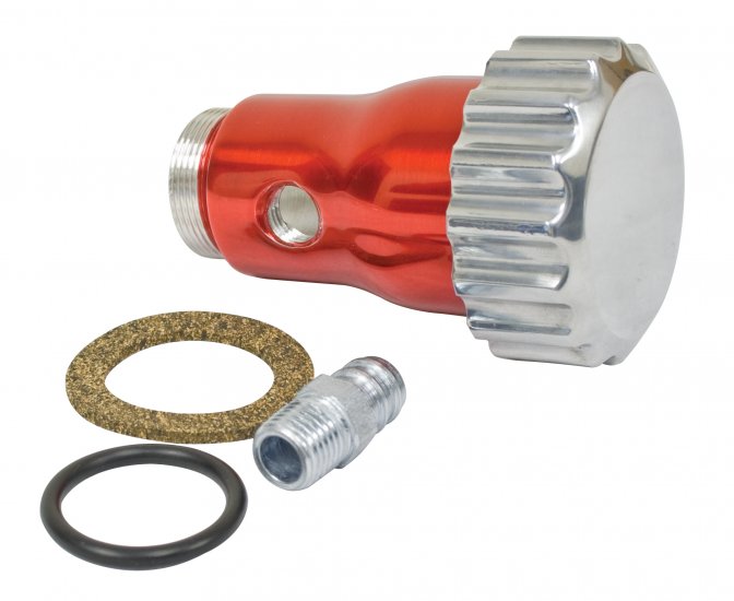 OIL FILLER W/VENT RED - Click Image to Close